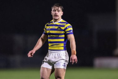 Warrington Wolves 'tan Leon Hayes, Warrington Wolves - Leigh Leopards maçı sırasında 30 Ocak 2026' da Warrington, İngiltere 'deki Halliwell Jones Stadyumu' nda oynandı.