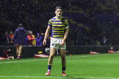 Warrington Wolves 'tan Josh Thewlis Pre Season maçı sırasında Warrington Wolves, Halliwell Jones Stadyumu' nda Leigh Leopards 'a karşı 30 Ocak 2026