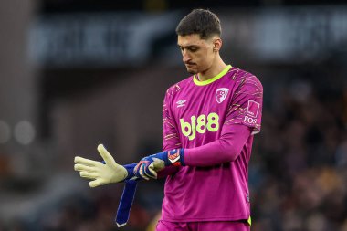 Bournemouth kalecisi Corce Petroviç Premier Lig karşılaşmasında Wolverhampton Wanderers, Molineux, Wolverhampton, İngiltere 'de 31 Ocak 2026' da Bournemouth 'a karşı