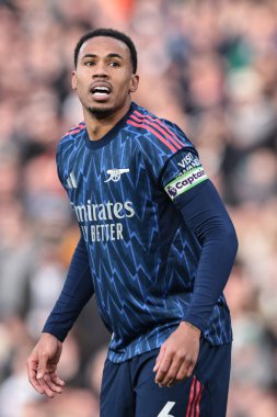 Gabriel of Arsenal Premier League maçı sırasında Leeds United Arsenal 'e karşı Elland Road, Leeds, İngiltere, 31 Ocak 2026