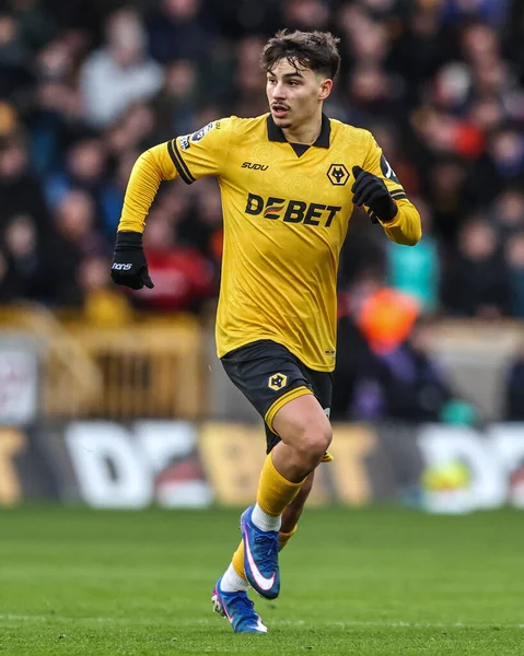 Wolverhampton Wanderers 'dan Hugo Bueno Premier League maçı sırasında Wolverhampton Wanderers, Molineux, Wolverhampton' da Bournemouth 'a karşı 31 Ocak 2026