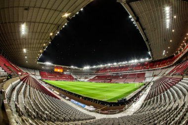 Premier Lig karşılaşması öncesinde Sunderland-Burnley Stadyumu, Sunderland, İngiltere 'de 2 Şubat 2026' da oynanan maçın genel görüntüsü.