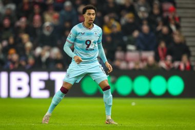 Burnley 'den Bashir Humphreys Premier Lig karşılaşmasında Sunderland, Burnley' e karşı Stadyum of Light, Sunderland, İngiltere, 2 Şubat 2026