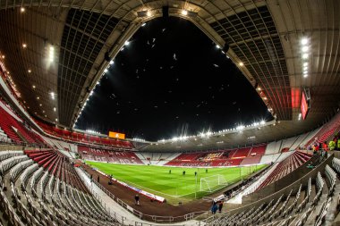 Premier Lig karşılaşması öncesinde Sunderland-Burnley Stadyumu, Sunderland, İngiltere 'de 2 Şubat 2026' da oynanan maçın genel görüntüsü.