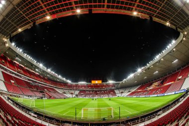 Premier Lig karşılaşması öncesinde Sunderland-Burnley Stadyumu, Sunderland, İngiltere 'de 2 Şubat 2026' da oynanan maçın genel görüntüsü.