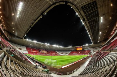 Premier Lig karşılaşması öncesinde Sunderland-Burnley Stadyumu, Sunderland, İngiltere 'de 2 Şubat 2026' da oynanan maçın genel görüntüsü.