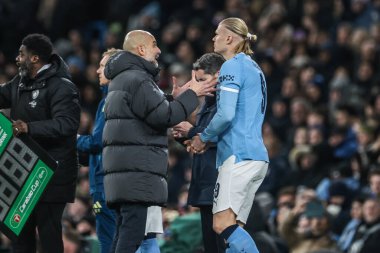 Manchester City 'den Erling Haaland, 4 Şubat 2026 tarihinde Etihad Stadyumu' nda oynanan ve Manchester City 'nin Newcastle United' a karşı oynadığı Carabao Kupası yarı final maçında yerini aldı.