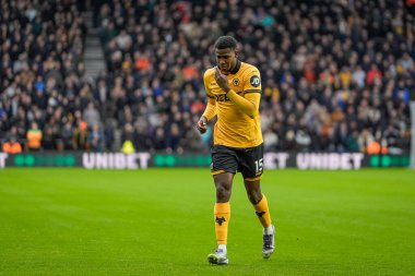 Wolverhampton Wanderers 'dan Yerson Mosquera Premier League maçında Wolverhampton Wanderers Chelsea' ye karşı Molineux, Wolverhampton, Birleşik Krallık 'ta 07 Şubat 2026