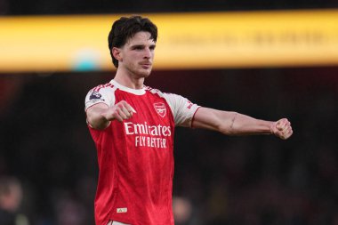 Arsenal 'den Declan Rice, İngiltere' nin Emirates kentinde oynanan Premier League karşılaşmasında Arsenal ile Sunderland arasında 7 Şubat 2026 tarihinde oynanan karşılaşmada