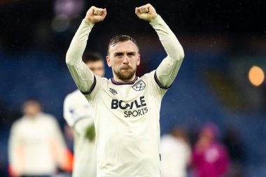 West Ham United takımından Jarrod Bowen, 7 Şubat 2026 tarihinde İngiltere 'nin Burnley kentindeki Turf Moor' da oynanan Premier League maçı Burnley-West Ham United maçında 0-2 'lik galibiyeti kutladı.