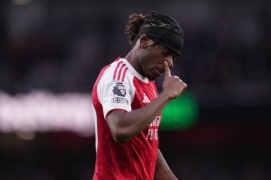 Premier Lig karşılaşmasında Arsenal 'den Noni Madueke, 07 Şubat 2026 tarihinde Emirates, Londra' da Arsenal ve Sunderland 'a karşı.