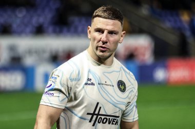 Warrington Wolves takımından George Williams, 6 Şubat 2026 'da İngiltere' nin Warrington kentinde oynanan Betfred Challenge Cup karşılaşmasında Warrington Wolves ve Sheffield Eagles maçında ısındı.