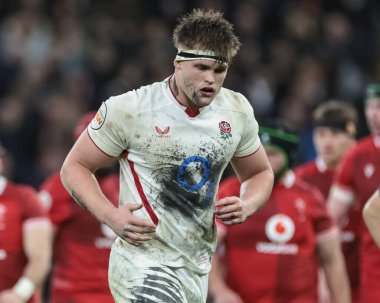 Guinness Altı Milletler 2026 'da Guy Pepper, İngiltere' ye karşı Galler 'deki Allianz Stadyumu, Twickenham, Birleşik Krallık' ta 07 Şubat 2026 'da oynanan karşılaşma sırasında