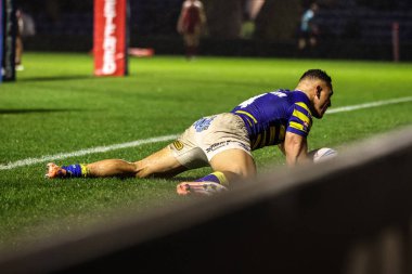 Warrington Wolves takımından Albert Hopoate, 6 Şubat 2026 'da İngiltere' nin Warrington şehrindeki Halliwell Jones Stadyumu 'nda oynanan Betfred Challenge Cup karşılaşmasında sahaya çıkıyor.