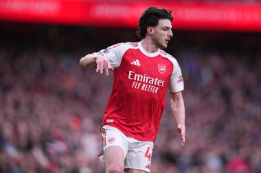 Arsenal 'den Declan Rice, İngiltere' nin Emirates kentinde oynanan Premier League karşılaşmasında Arsenal ile Sunderland arasında 7 Şubat 2026 tarihinde oynanan karşılaşmada