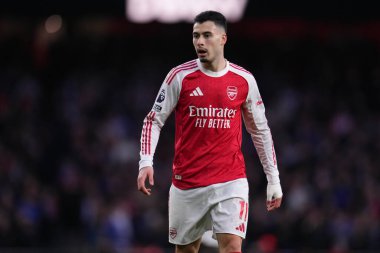 Premier Lig karşılaşmasında Arsenal 'den Gabriel Martinelli, 07 Şubat 2026 tarihinde Emirates, Londra, İngiltere' de Arsenal-Sunderland maçında