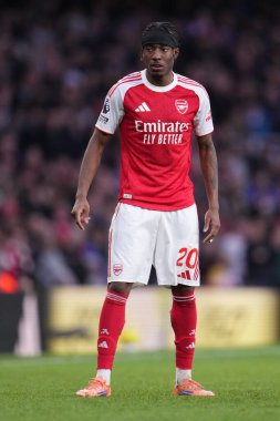 Premier Lig karşılaşmasında Arsenal 'den Noni Madueke, 07 Şubat 2026 tarihinde Emirates, Londra' da Arsenal ve Sunderland 'a karşı.