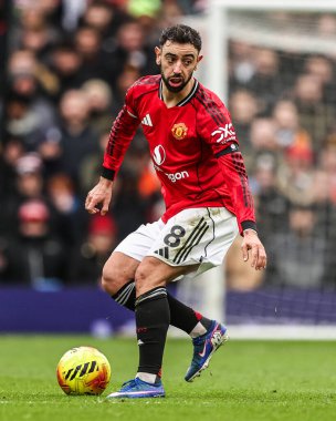 Manchester United 'ın Manchester United ile Tottenham Hotspur arasındaki Premier League maçında Bruno Fernandes, Old Trafford, Manchester, İngiltere' de 07 Şubat 2026 tarihinde karşı karşıya geldi.
