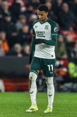 Middlesbrough takımından Morgan Whittaker, Sheffield United ile Middlesbrough arasındaki maçta 9 Şubat 2026 tarihinde Bramall Lane, Sheffield, Birleşik Krallık 'ta karşılaştı.