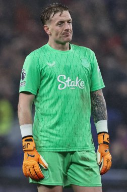 Everton kalecisi Jordan Pickford Premier League maçında Everton 'a karşı Bournemouth, Liverpool' daki Hill Dickinson Stadyumu 'nda 10 Şubat 2026' da oynanan maçta