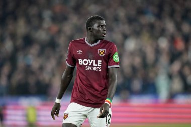 West Ham United 'dan El Hacı Malick Diouf Premier League maçı sırasında Manchester United' a karşı Londra Stadyumu 'nda 10 Şubat 2026' da oynanan karşılaşmada