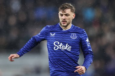 Everton 'dan Kiernan Dewsbury-Hall Premier League maçında Everton, Bournemouth' a karşı Hill Dickinson Stadyumu, Liverpool 'da 10 Şubat 2026' da oynanan maçta