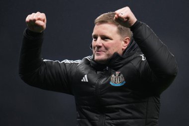 Newcastle United 'ın koçu Eddie Howe, Premier League maçında Tottenham Hotspur, Newcastle' a karşı Tottenham Hotspur Stadyumu 'nda 10 Şubat 2026 tarihinde oynandı.