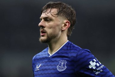 Everton 'dan Kiernan Dewsbury-Hall Premier League maçında Everton, Bournemouth' a karşı Hill Dickinson Stadyumu, Liverpool 'da 10 Şubat 2026' da oynanan maçta