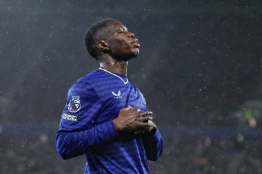 Everton 'dan Thierno Barry, İngiltere' nin Liverpool kentindeki Hill Dickinson Stadyumu 'nda oynanan Premier League maçında Everton' a karşı oynadığı golü kaçırdıktan sonra tepki gösterdi.