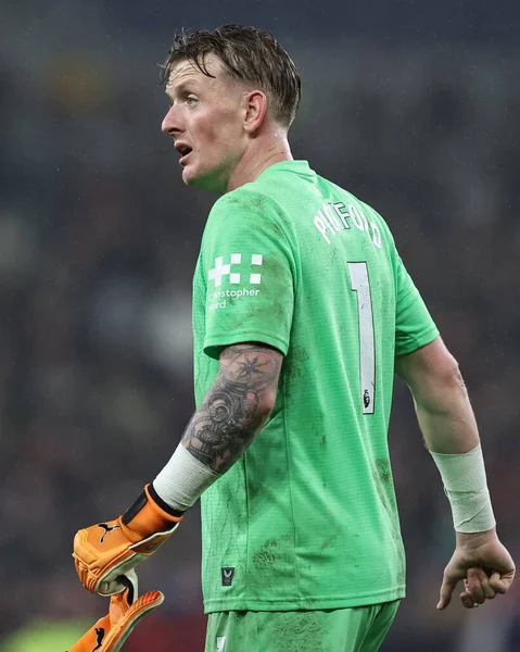 Everton kalecisi Jordan Pickford Premier League maçında Everton, Bournemouth 'a karşı Hill Dickinson Stadyumu, Liverpool, İngiltere' de 10 Şubat 2026 'da oynanan maçta