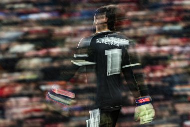 Liverpool kalecisi Alisson Becker Premier Lig karşılaşmasında Sunderland Liverpool 'a karşı 11 Şubat 2026' da Sunderland Stadyumu 'nda oynandı.