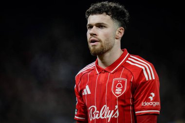 Nottingham Ormanı 'ndan Neco Williams Premier League maçı sırasında Nottingham Forest, Wolverhampton Wanderers' a karşı 11 Şubat 2026 'da Nottingham, İngiltere' de oynandı.