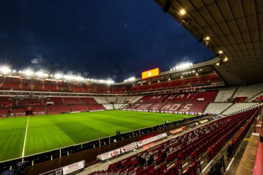 Premier Lig karşılaşması öncesinde Sunderland Liverpool 'a karşı 11 Şubat 2026' da Sunderland, Sunderland 'da oynanan stadyumun genel bir görüntüsü.