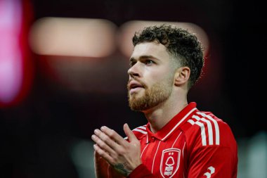 Nottingham Ormanı 'ndan Neco Williams Premier League maçı sırasında Nottingham Forest, Wolverhampton Wanderers' a karşı 11 Şubat 2026 'da Nottingham, İngiltere' de oynandı.