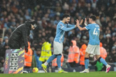Manchester City 'den Phil Foden, Manchester City - Fulham Premier League maçında 11 Şubat 2026' da Etihad Stadyumu, İngiltere 'de oynanan karşılaşmada Manchester City' li Rayan Cherki 'nin yerini aldı.