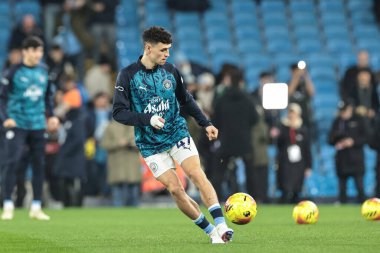 Manchester City 'den Phil Foden Premier League maçı sırasında 11 Şubat 2026' da Etihad Stadyumu, Manchester 'da Fulham' a karşı ısınma turunda