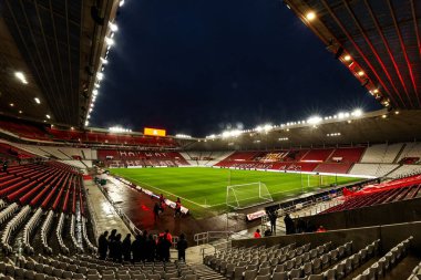 Premier Lig karşılaşması öncesinde Sunderland Liverpool 'a karşı 11 Şubat 2026' da Sunderland, Sunderland 'da oynanan stadyumun genel bir görüntüsü.