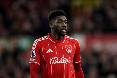 Nottingham Ormanı 'ndan İbrahim Sangare Premier Lig maçı sırasında Nottingham Forest, Wolverhampton Wanderers' a karşı 11 Şubat 2026 'da Nottingham, İngiltere' de oynandı.