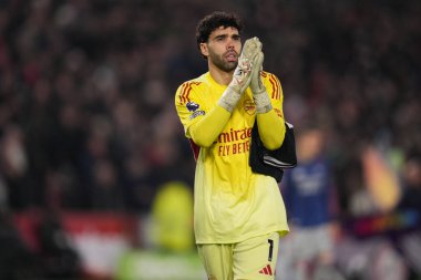 Arsenal kalecisi David Raya Premier Lig karşılaşmasında Brentford Arsenal 'e karşı GTECH Community Stadyumu, Londra, İngiltere 12 Şubat 2026