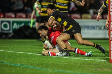 Tyrone May of Hull KR goes over for a try making it 0-4 during the Betfred Super League Round 1 match York Knights vs Hull KR at LNER Community Stadium, Lincoln, United Kingdom on 12 February 2026