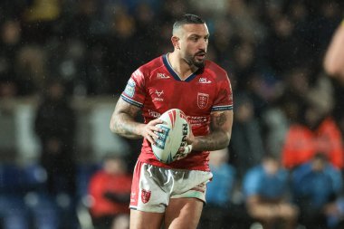 Hull KR takımından Elliot Minchella, 12 Şubat 2026 'da İngiltere' nin Lincoln kentinde oynanan Betfred Süper Lig Turnuvası 'nda top ile York Knights vs Hull KR' a karşı.