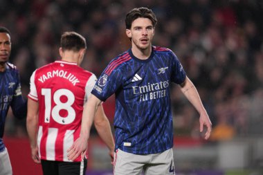 12 Şubat 2026 'da İngiltere' nin GTECH Community Stadyumu 'nda oynanan Premier League karşılaşmasında Arsenal' den Declan Rice Brentford ile Arsenal karşı karşıya geldi.