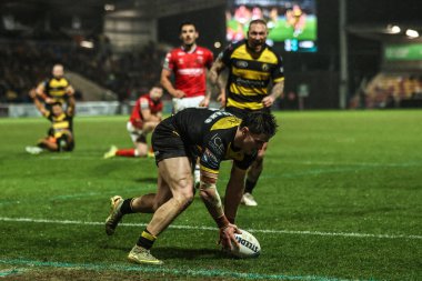 York Knights takımından Scott Galeano, 12 Şubat 2026 'da LNER Community Stadyumu, Lincoln, Birleşik Krallık' ta oynanan Betfred Süper Lig 1. Raundunda, York Knights vs Hull KR maçına gidiyor.