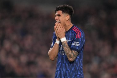 Arsenal takımından Piero Hincapie 12 Şubat 2026 tarihinde İngiltere 'nin GTECH Community Stadyumu' nda Brentford Arsenal 'e karşı oynadığı Premier League maçında