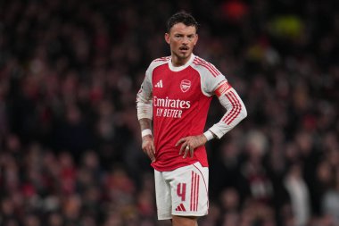 Arsenal 'den Ben White, 15 Şubat 2026 tarihinde Birleşik Krallık' ın Emirates kentinde oynanan Arsenal vs Wigan Athletic karşılaşmasında oynanan 4.