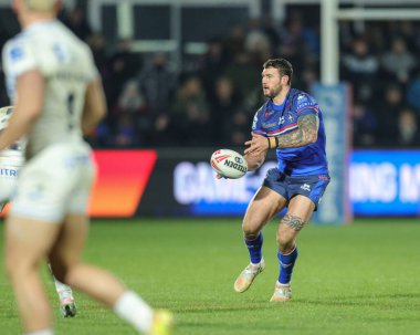 Wakefield Trinity 'den Jay Pitts, 14 Şubat 2026' da Birleşik Krallık 'ın Wakefield şehrindeki DIY Kitchens Stadyumu' nda oynanan Wakefield Trinity - Toulouse Olympique maçında Betfred Süper Lig Birinci Raundu 'nda pas attı.