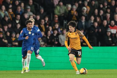 Yu Hirakawa of Hull City breaks with the ball during the Emirates FA Cup 4th Round match Hull City vs Chelsea at MKM Stadium, Hull, United Kingdom on 13 February 2026