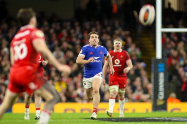 Fransız Antoine Dupont, Guinness Altı Milletler Kupası 'nda Galler' e karşı Fransa Prenslik Stadyumu, Cardiff, İngiltere, 15 Şubat 2026