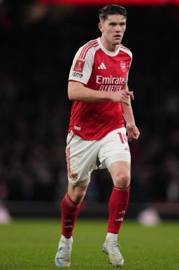 Arsenal 'den Viktor Gyokeres, 15 Şubat 2026 tarihinde Birleşik Krallık' ın Emirates kentinde oynanan 4.