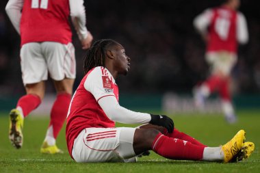 Arsenal takımından Eberechi Eze, 15 Şubat 2026 tarihinde Birleşik Krallık 'ın Emirates kentinde oynanan 4.